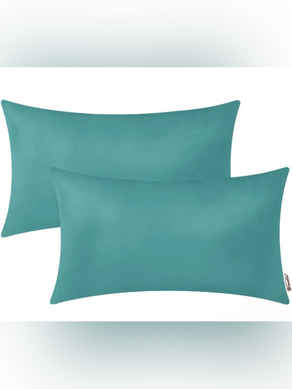 Faux Leather Throw Pillow Covers 12 X 20 Teal - Pack of 2